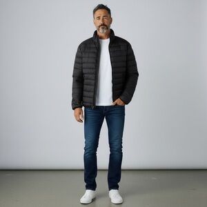 NWT XL Big Chill Men’s Gravel Puffer Jacket Grey Quilted Winter Coat